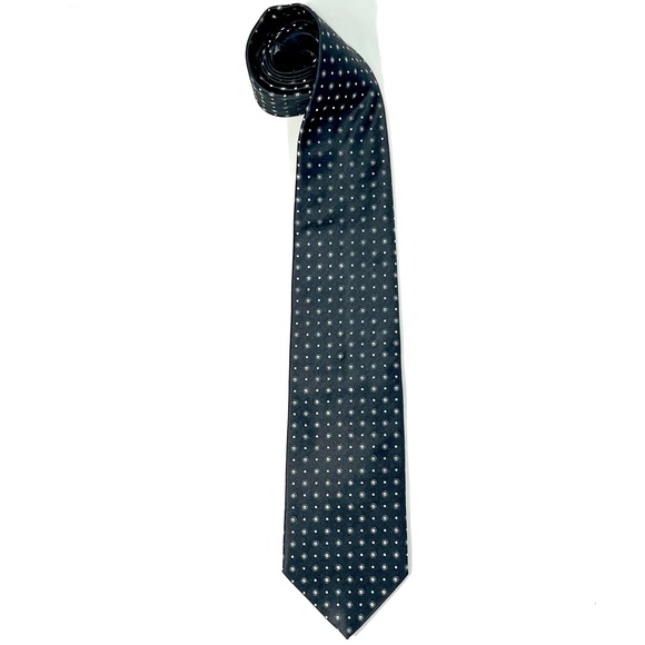 Giorgio Armani Grey Dot Patterned Silk Tie